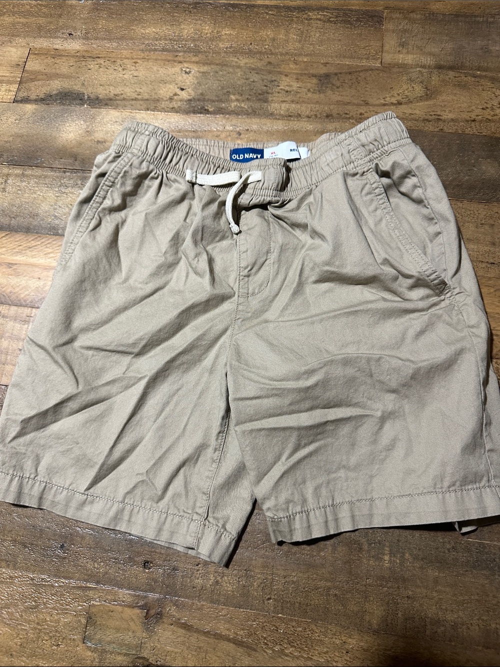 Old Navy Boy's  Tan Flat-Front Drawstring Shorts Size XL ( 14-16)